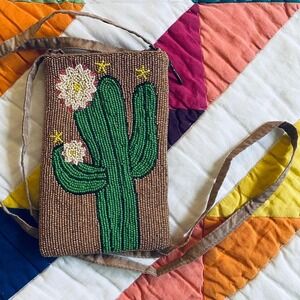 Beaded‎ Cactus Crossbody Bag